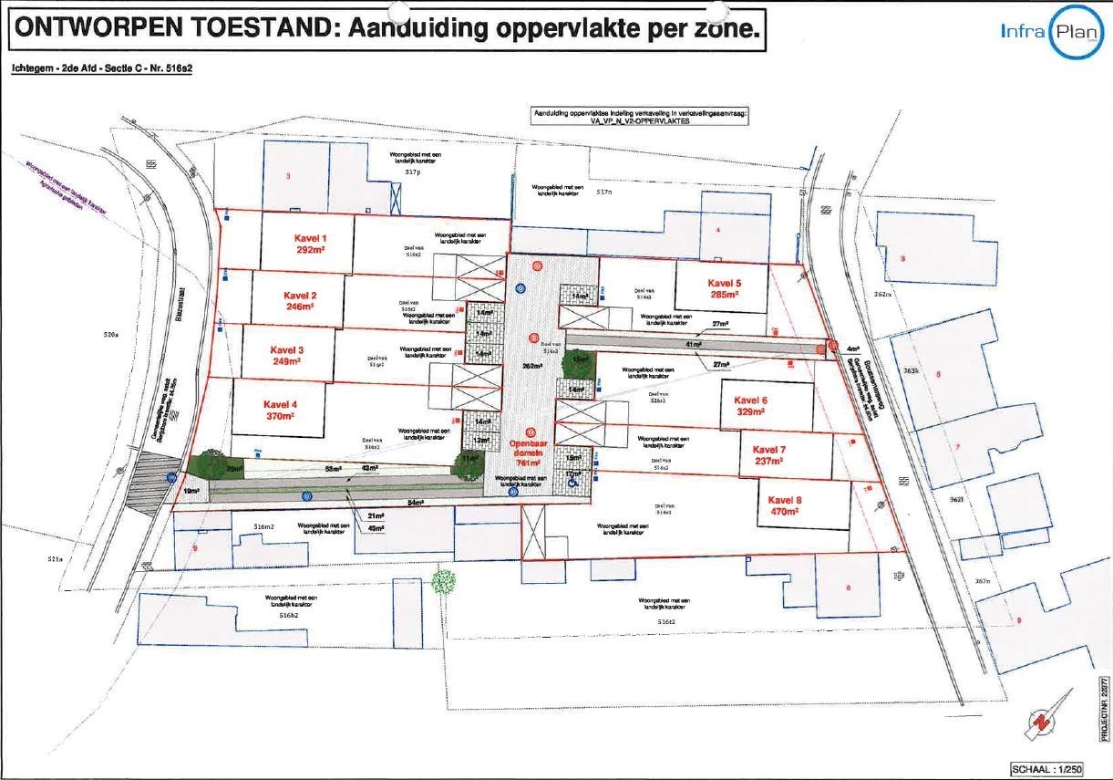 Perceel bouwgrond (249 m²) bestemd voor gesloten bebouwing nabij centrum Eernegem - foto 1