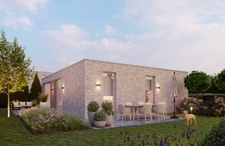 <strong>te koop Menen: hedendaagse nieuwbouw bungalow gelegen in rustige doodlopende  woonwijk</strong><br /><br /><u><strong>Indeling:</strong></u><br />inkomhal, living, open keuken met eiland, berging, 2 slaapkamers en badkamer<br /><br /><u><strong>pluspunten:</strong></u>
<ul><li>vloerverwarming</li><li>alle comfort met luxe afwerking</li><li>zonnepanelen</li><li>kindvriendelijke wijk</li></ul>