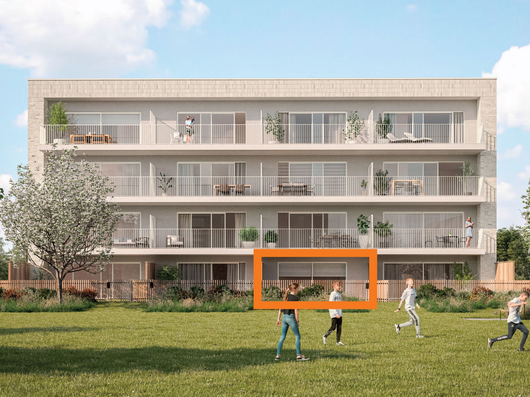 Lot 55 App 0.A2 Gelijkvloers appartement met 1 slaapkamer (83 m², terras 15 m²) - foto 1