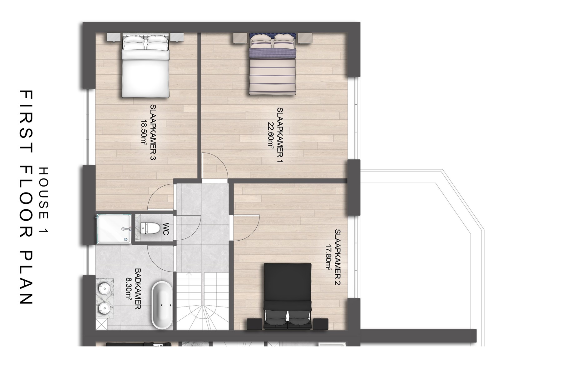 Nieuwbouwwoning met 5 slaapkamers en 2 badkamers. - foto 4