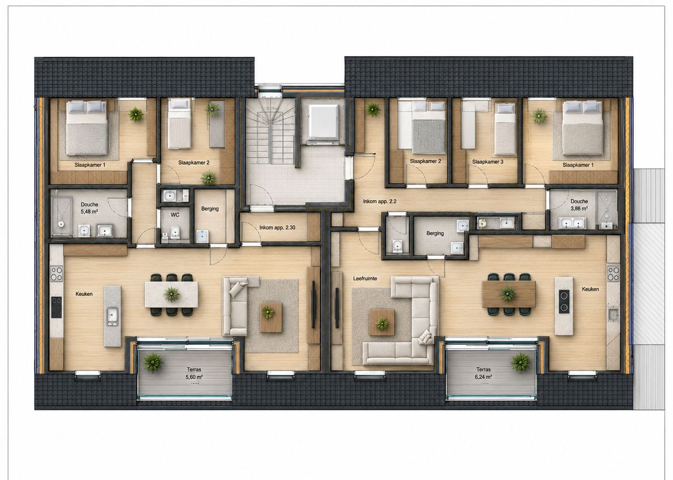 Appartement met 2 slaapkamers, 6% BTW met geothermische warmtepomp te Zedelgem - foto 4