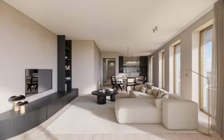 Residentie Edgar Degas verrijst op de hoek van de Markt en de Meeuwenlaan in De Panne, op een locatie die rust en bereikbaarheid combineert. Dankzij de centrale ligging bevinden winkels, horeca en openbaar vervoer zich op wandelafstand, terwijl de drukte van het centrum net buiten beeld blijft. Een ideale uitvalsbasis voor wie centraal wil wonen zonder in te boeten op woonkwaliteit.<br /><br />Dit prachtige hoekappartement op de 4de verdieping met zicht op de grote Markt, maakt deel uit van een residentie met 28 wooneenheden, telkens afgewerkt met duurzame en onderhoudsvriendelijke materialen. Elke unit beschikt over vloerverwarming via geothermie, dit systeem benut aardwarmte voor verwarming in de winter én passieve koeling in de zomer. Het ventilatiesysteem D draagt bij aan een aangenaam en energiezuinig binnenklimaat.<br /><br />Indeling: inkomhal met plaats voor vestiaire | lichtrijke leefruimte met toegang tot zonnig hoekterras | volledig uitgeruste en open keuken | berging met voorziening voor wasmachine | afzonderlijk toilet | badkamer met inloopdouche en lavabo in meubel | twee volwaardige slaapkamers.<br /><br />Er is een private kelder en een gemeenschappelijke fietsenberging voorzien. Mogelijkheid tot aankoop van een ondergrondse parkeerplaats.<br /><br />Rustig wonen, pal in het centrum van De Panne? Contacteer ons snel voor een afspraak of een bezoek aan het modelappartement.