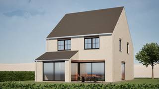 Deze nieuwbouwwoning in Ichtegem wordt gerealiseerd op een uitzonderlijk ruim perceel van 5.817 m² en geniet van een prachtig landelijk vergezicht. De rustige, groene omgeving biedt volop privacy en ruimte, terwijl het centrum en de belangrijkste verbindingswegen vlot bereikbaar blijven.<br /><br />De woning beschikt over een praktische en doordachte indeling. Op het gelijkvloers bevinden zich een inkomhal met gastentoilet, een ruime en lichtrijke leefruimte en een open keuken. Daarnaast zijn er een afzonderlijke was- en bergruimte, een technische berging en een carport aanwezig.<br /><br />De eerste verdieping omvat drie volwaardige slaapkamers, een afzonderlijke dressing, een ruime badkamer, een apart toilet, een nachthal en een extra bergruimte. Hierdoor biedt de woning voldoende plaats voor een gezin dat op zoek is naar comfort, functionaliteit en veel opbergruimte.<br /><br />Dankzij het grote perceel, de open omgeving en het weidse uitzicht is dit een unieke kans voor wie landelijk wil wonen in een moderne nieuwbouwwoning met alle hedendaagse voorzieningen.<br />Er is geen bouwverplichting van toepassing. Verschillende ontwerpen zijn mogelijk. OU29119