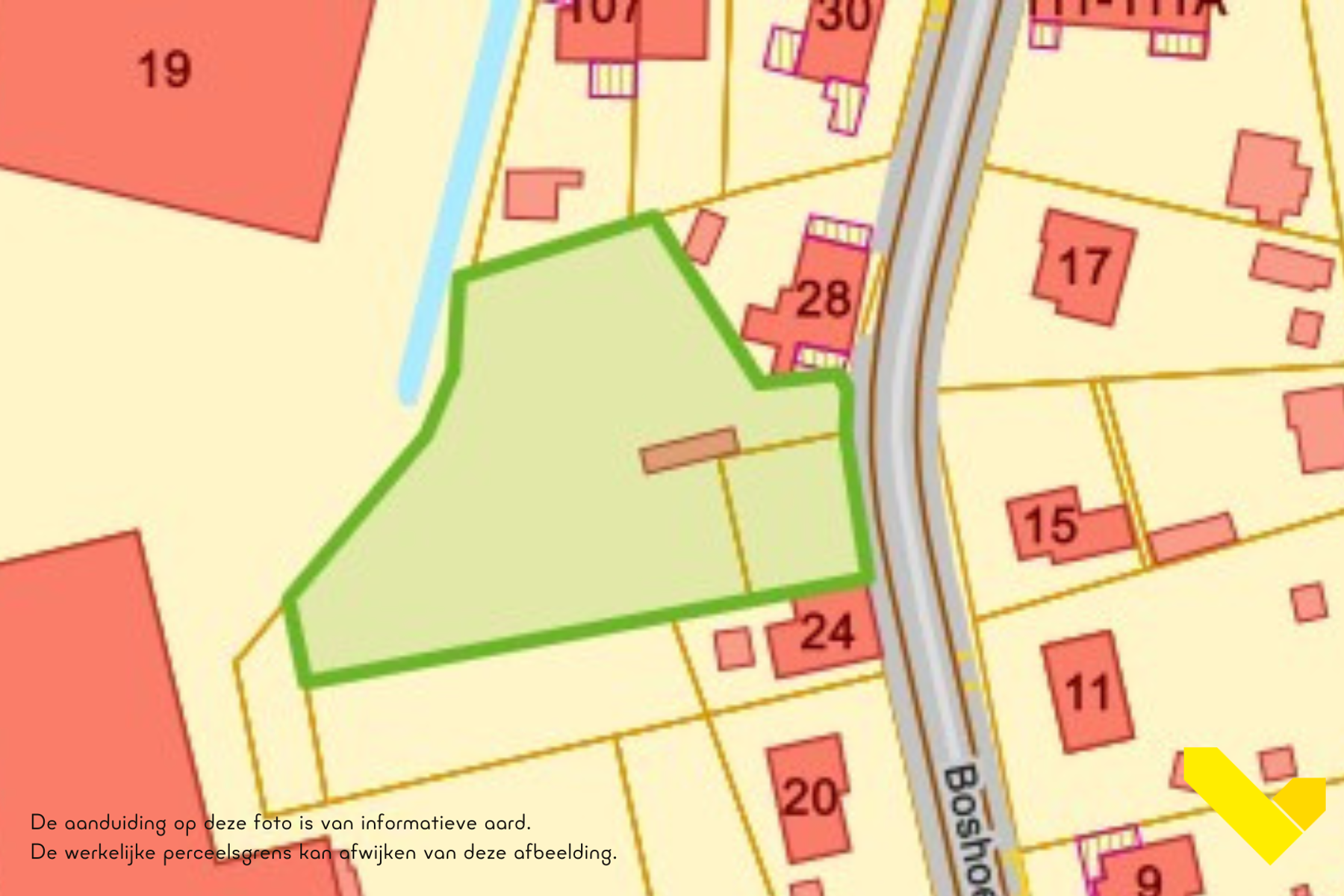 Prachtige bouwgrond met 25m straatbreedte en 27a  - foto 3