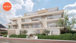 Residentie ALBA : duurzaam wonen met ruimte en bereikbaarheid. Mogelijkheid tot aankoop met 6% BTW.<br /><br />Residentie Alba is een nieuw woonproject met 9 ruime appartementen, een handelspand en ondergrondse garageboxen.<br /><br />Gelegen langs de Torhoutsesteenweg, net buiten het centrum van Brugge, geniet u hier van een vlotte bereikbaarheid en alle voorzieningen in de buurt.<br /><br />Een stijlvolle nieuwbouwresidentie waar hedendaagse architectuur, wooncomfort en energiezuinigheid op een natuurlijke manier samenkomen. <br /><br />De architectuur valt meteen op door haar verfijnde en eigentijdse uitstraling. Grote glaspartijen brengen overvloedig natuurlijk licht binnen en versterken de verbinding tussen de leefruimtes en de ruime terrassen. De aangelegde groenzones rondom zorgen voor een aangename en zachte overgang naar de omgeving.<br /><br />Binnen staat een aangename woonbeleving centraal. De appartementen beschikken over doordachte leefruimtes, comfortabele slaapkamers en praktische bergingen, waarbij alle appartementen genieten van ruime terrassen. De penthouse is een uniek appartement, met een bruto oppervlakte van circa 172 m² en zonovergoten terras van 51 m² .<br /><br />Alle appartementen worden uitgerust met vloerverwarming op geothermie en zonnepanelen, en beschikken over ruime terrassen voor optimaal wooncomfort. De keuze voor kwalitatieve materialen en een verzorgde architecturale afwerking maakt van Residentie Alba een project dat niet alleen vandaag, maar ook op lange termijn een aangename woonomgeving wil bieden.<br /><br />Ondergronds bevinden zich garageboxen, parkeerplaatsen en private bergingen, bereikbaar via een autolift. Voor de bewoners wordt bovendien een overdekte fietsenberging voorzien. De buitenomgeving wordt aangelegd met groene zones en een tuin, waardoor ook rondom de residentie aandacht is voor een aangename woonkwaliteit.<br /><br />Residentie Alba combineert zo de charme en nabijheid van Brugge met het comfort van een hedendaagse nieuwbouwwoning. Een architecturaal sterk geheel, ruime buitenbeleving, kwalitatieve materialen en energiezuinige technieken vormen samen de basis voor een bijzonder aangename manier van wonen. De verwachte oplevering is voorzien ten laatste in het voorjaar van 2028.