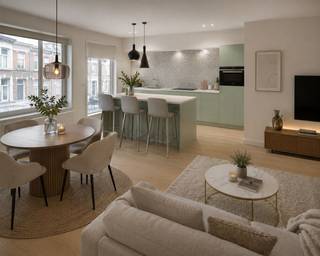 Instapklaar 2-slaapkamerappartement met terrasDit mooi gerenoveerde appartement op de bovenste verdieping biedt een aangename combinatie van licht, ruimte en hedendaags wooncomfort.De open keuken en leefruimte vormen samen een gezellige en luchtige woonomgeving. Verder beschikt het appartement over twee slaapkamers en een volledig vernieuwde badkamer met douche.Aan de achterzijde zorgt het terras voor een fijne buitenruimte waar je in alle rust kunt genieten.Een verzorgd en volledig instapklaar appartement met een praktische indeling en moderne afwerking, ideaal voor wie comfortabel wil wonen zonder renovatiewerken.