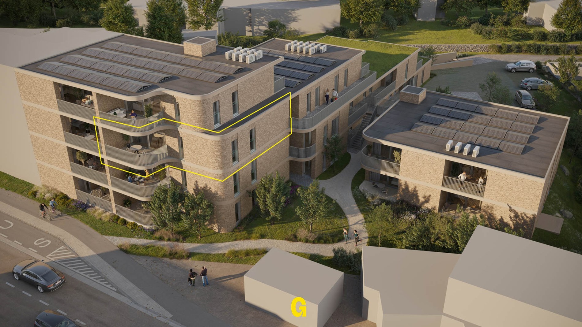 Nieuwbouwappartement op de 2de verdieping met 2 slaapkamers, bureau en terras, in res. de Boomgaard vlakbij het centrum van Hoeselt - foto 1