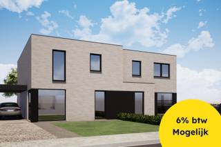 Te Torhout in de Schavelarestraat vinden we ter hoogte van nummer 49, deze nieuwe verkaveling van Residentie Vastgoed terug. Deze tweelotsverkaveling wordt gekenmerkt door z’n topligging ten opzichte van het centrum van Torhout, z’n Zuidgerichte tuin en mooie perceeloppervlaktes (400 m²). De site is gelegen op fietsafstand van het centrum, alsook van diverse winkels, openbaar vervoer en fiets -en wandelroutes.<br /><br />De verkaveling bestaat uit 2 halfopen nieuwbouwwoningen met 2 bouwlagen in moderne bouwstijl. Kenmerkend voor deze bouwstijl is het ruimtegevoel dat u creëert door het ontbreken van schuine plafonds op de eerste verdieping, waardoor u de volledige ruimtes kunt benutten.<br /><br />Deze woning met lotnummer 14B heeft een perceeloppervlakte van 400 m², waarvan zo’n 84 m² bebouwd en heeft een bewoonbare oppervlakte van zo’n 168 m² en bestaat op de gelijkvloerse verdieping uit een inkomhal met apart toilet, een ruime leefruimte met open ingerichte keuken en mooi open zicht naar de zuidgerichte tuin en een was- en bergruimte. Op de eerste verdieping vinden we nog 3 ruime slaapkamers, een compleet ingerichte badkamer, 2 extra bergruimtes en een nachthal met apart toilet. (Gvg, Wg, Gmo, Gvkr, Gvv) ~ Ref. OU27017<br /><br />Deze woning wordt met zorg voor detail opgetrokken en beschikt telkens over een warmtepomp, vloerverwarming over de ganse woning, zonnepanelen, carport, ventilatiesysteem , …<br /><br />Bent u op zoek naar een nieuwbouwwoning nabij het centrum van Torhout, die u nog volledig naar eigen smaak kan laten optrekken en waarbij u eveneens kunt genieten van het verlaagde btw-tarief van 6%. Contacteer ons dan vandaag nog voor een vrijblijvende afspraak bij ons op het kantoor om alle mogelijkheden te overlopen en wie weet vindt u binnenkort uw thuis in de Schavelarestraat!<br /><br />Dit ontwerp is op heden in vergunningsaanvraag bij de gemeente Torhout. Verkopen kunnen nog niet worden gerealiseerd, een reservering maken is wel mogelijk.<br /><br />Residentie Vastgoed treedt niet op als bemiddelaar maar als verkoper van het onroerend goed.