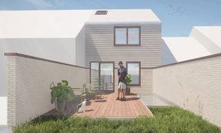 Deze <strong>moderne gesloten nieuwbouwwoning</strong> wordt<strong> traditioneel gebouwd</strong> en omvat <strong>3 volwaardige slaapkamers</strong>, verdeeld over 3 bouwlagen. De woning combineert hedendaags comfort met een <strong>hoogwaardige en duurzame afwerking</strong>, volledig conform de huidige EPB- en veiligheidsnormen.<br /><br />Op het <strong>gelijkvloers</strong> bevindt zich een inkomhal met gastentoilet, een ruime en lichtrijke open leefruimte met zit- en eetgedeelte, een volledig uitgeruste keuken met eiland, een berging en toegang tot terras en tuin via een groot schuifraam.<br /><br />De <strong>eerste verdieping</strong> beschikt over een ruime slaapkamer, een comfortabele badkamer met inloopdouche, bad en dubbele wastafel, en een apart toilet.<br /><br />Op de <strong>tweede verdieping</strong> zijn er nog twee slaapkamers en een technische ruimte/berging.<br /><br />De woning is uitgerust met een <strong>lucht-water warmtepomp (vloerverwarming), ventilatiesysteem C+, domotica, waterverzachter en hoogwaardige isolatie,</strong> wat resulteert in een E-peil ≤ E30.<br /><br />Buiten geniet u van een terras, tuin met achteringang en een dakterras van ±15 m² met groendak.<br /><br /><strong>Troeven</strong><br />✔ Nieuwbouw – eerste bewoning<br />✔ 3 slaapkamers<br />✔ Energiezuinig (E30)<br />✔ Vloerverwarming &amp; warmtepomp<br />✔ Hoogwaardige afwerking<br />✔ Tuin + dakterras<br /><br />Extra weetjes:<br /><br /><strong>Achteraan</strong> is er een eeuwigdurend <strong>recht van uitweg van 1 meter</strong>, ideaal voor het stallen of doorrijden van fietsen.<br /><br />Dit project komt volledig in aanmerking voor het <strong>6% btw-stelsel</strong>, mits voldaan wordt aan de wettelijke voorwaarden.<br /><br />Interesse? Wij helpen jou met plezier verder!