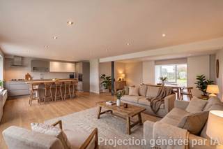 Deze onlangs gerenoveerde rijwoning ligt in het hart van Néchin, vlak bij de grens, en biedt ongeveer 250 m² woonoppervlakte op een mooi perceel van 17 are en 26 m².De begane grond bestaat uit een inkomhal, een bureau met opbergruimte en een ruime open leefruimte met een woonkamer, een ingerichte keuken met kookeiland en een grote, lichte veranda.Op de verdieping: overloop met opbergruimte, 3 slaapkamers, complete badkamer met ligbad, douche, wastafelmeubel en apart toilet.Buiten kunt u genieten van een aangename, omheinde tuin op het zuiden, een groot terras, een tuinhuisje, een kippenhok, een privéparkeerplaats voor 2 auto's en een garage.Technische voorzieningen: centrale verwarming op gas, Bulex-ketel, boiler van 200 l, elektrische installatie conform de voorschriften, 16 zonnepanelen, PVC-ramen met dubbele beglazing, elektrische rolluiken, alarm, elektrische poort, riolering. EPC C – RC: 512 €.Een gerenoveerde gezinswoning, conform de voorschriften en zonder renovatiewerkzaamheden, ideaal om te betrekken in een zeer gewilde omgeving!Bezoek of meer info via loicvdv@immobeguin.be