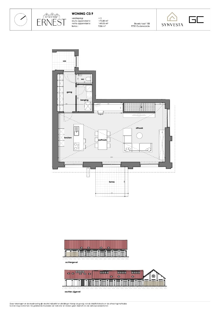 Modern huis met 2 slaapkamers, vide en speel- of leeshoek – Nieuwbouwproject Ernest, Oudenaarde - foto 3