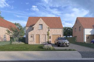 25% VERKOCHT!<br /><br />Deze landelijk gelegen alleenstaande nieuwbouwvilla met vergund bijgebouw is gelegen in Hooglede.<br /><br />Indeling woning is als volgt:<br />Op het gelijkvloers: inkom met apart toilet, lichtrijke leefruimte met open keuken, inpandige garage, grote tuin met vergund bijgebouw (mog. extra garage).<br />Op het eerste verdiep: 3 volwaardige slaapkamers, een badkamer, toilet en vaste trap naar de zolder (extra kamer mog.).<br /><br />Eigen afwerking/indeling kan voorlopig nog gekozen worden.<br /><br />PLUSPUNTEN<br />- ENERGIEZUINIG<br />- VERGUND BIJGEBOUW (EXTRA GARAGE MOG.)<br />- 10.000 L REGENWATER<br />- VLOERVERWARMING MET WARMTEPOMP<br />- LANDELIJKE LIGGING<br /><br />Prijs is exclusief BTW op de constructiewaarde/exclusief registratierechten op de grondwaarde/exclusief aansluitingskosten (€ 5.000,00)