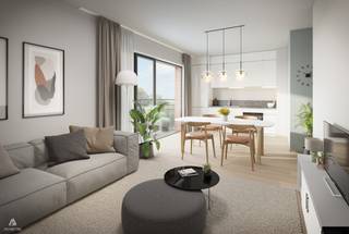 Prachtig appartement met 2 slaapkamers en een groot terras van 34 m². Gelegen in het Forest Village-gebouw, op een steenworp afstand van het Dudenpark. Geniet van het zonlicht, de rust en de moderne, energiezuinige voorzieningen.<br />Bezoek ons modelappartement en mis deze kans niet! De verkoop is onderworpen aan registratierechten (12,5%) en btw op de bouw. Neem contact met ons op voor een bezichtiging en meer informatie!