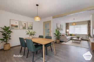 Op een centrale ligging in Sint-Michiels, vlak bij winkels, scholen, openbaar vervoer en lokale handelaars, bevindt zich deze verzorgde & energiezuinige gezinswoning op een perceel van 205 m². De woning werd doorheen de jaren zorgvuldig onderhouden. Dankzij <strong>de zonnige tuin</strong> geniet je hier volop! Op het gelijkvloers word je verwelkomd in een sfeervolle inkomhal met een aansluitende woonkamer die zeer lichtrijk is en met uitzicht op de tuin. Aansluitend aan de leefruimte is er nog een functionele volledig ingerichte keuken met een aanpalende bijkeuken/ wasplaats. Op de eerste verdieping bevinden zich<strong> 2 volwaardige slaapkamers en een badkamer met douche, wastafel in meubel en een toilet.</strong> Er is een grote zolderruimte aanwezig te bereiken via een vaste trap. Deze zolder kan perfect worden ingericht als extra slaapkamer(s), hobbyruimte of bureau, afhankelijk van jouw wensen. De tuin heeft nog een extra tuinberging. <strong>Energielabel B, Gekeurde Elektriciteit ,Traplift aanwezig, Regenwaterput van 5000 liter en de woning is asbestveilig! Kan ook een interessante investering zijn!</strong><br /><br /><br /><strong><u>Gelijkvloers:</u></strong>
<ul>
<li>Sfeervolle inkomhal;</li>
<li><strong>Lichtrijke leefruimte</strong> met uitzicht op de tuin;</li>
<li><strong>Volledig ingerichte keuken </strong>met alle toestellen;</li>
<li>Wasplaats/Berging achteraan aan de keuken;</li>
<li>Apart toilet op het gelijkvloers;</li>
<li><strong>Zonnige tuin </strong>met tuinberging;</li>
</ul>
<strong><u>Eerste verdieping:</u></strong>
<ul>
<li><strong>2 volwaardige</strong> slaapkamers;</li>
<li>Badkamer met douche, wastafel in meubel en hangtoilet;</li>
</ul>
<u><strong>Tweede verdieping te bereiken met vaste trap:</strong></u>
<ul>
<li><strong>Prachtige zolderkamer</strong> die kan ingericht worden als extra slaapkamer /hobbyruimte of bureau</li>
</ul>
<u><strong>Troeven:</strong></u>
<ul>
<li>Regenwaterput van 5000 liter;</li>
<li>Asbestveilige woning;</li>
<li>Gekeurde Elektriciteit;</li>
<li>Energielabel B;</li>
<li>Traplift aanwezig.</li>
</ul>
<br />Voor meer informatie of verdere vragen over deze woning contacteer ons via: oostkamp@caenen.be<br />