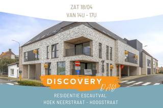 Discovery Day zaterdag 18 april van 14u tot 17u (zonder afspraak)Laatste 4 appartementen! Aankoop 6% btw mogelijk!Residentie Escautval is...