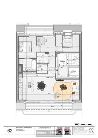 Residentie "62", een hedendaags en stijlvol nieuwbouwproject bestaande uit 3 prachtige appartementen met RUIME zonneterrassen en een kantoor op het gelijkvloers gelegen op wandelafstand van het CENTRUM van Knokke-Heist. De stijlvolle en elegante architectuur geven exact weer waar de Residentie "62" voor staat. Gelegen op wandelafstand van het bruisende centrum kan je genieten van de luxe en de zongerichte terrassen. Dit mooie appartement ( 85 m² ) is gelegen op de derde verdieping en omvat een ruime inkomhal, berging/wasplaats, schitterende leefruimte ( 9m! gevelbreedte ) met eet- en zithoek en een open keuken voorzien van alle nodige instrumenten, beiden uitgevend op een mooi terras vooraan. Nachthal uitgevend op de twee VOLWAARDIGE slaapkamers achteraan waarvan 1 met ensuite badkamer en een tweede aparte douchekamer met toilet, en een bureau ruimte/3e slaapkamer tevens achteraan met rechtstreekse toegang op het mooie zonneterras ( 10 m² ) achteraan. Privatieve kleder op het gelijkvloers in het gebouw en mogelijkheid tot aankoop van 1 of meerdere autostaanplaatsen. Start van de werken eind 2023 - begin 2024 en de oplevering is voorzien uiterlijk tegen de zomer 2025. Prachtige afwerking, zonnepanelen, warmtepompen,... schitterende investering!