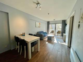 Gemeubeld appartement gelegen in Holiday Suite op de Zeedijk in Blankenberge. Dit appartement biedt een centrale locatie op wandelafstand van het centrum, het station, het casino en de jachthaven. Een zorgeloze investering waarbij het beheer wordt verzorgd door een professioneel team. U deelt mee in de exploitatieopbrengsten die elke drie maanden worden uitbetaald. En als u zelf wilt genieten van uw appartement, is dat zeker mogelijk volgens een afgesproken formule.<br /><br />Het appartement is als volgt ingedeeld: een inkomhal met woonkamer, een open keuken en een terras, een slaapkamer met een tweepersoonsbed, een slaapkamer met een stapelbed en een badkamer met wastafel, toilet en douche. Enkel mogelijk als tweede verblijf of investering, geen domicilieadres mogelijk. Mooi rendement!<br /><br />Voor meer informatie of een bezoek ter plaatse aarzel niet en bel Gaëlle op het nummer 0479 17 17 17<br />