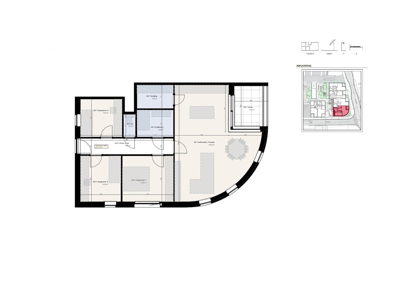 Appartement met 3 slaapkamers - foto 3