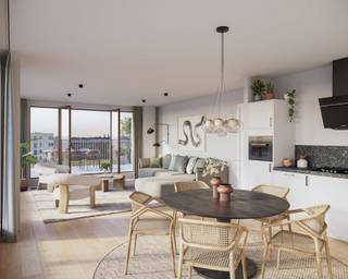 Informatie & Bezoeken: 02/318.18.08 of <span>new</span><span>.brussels</span><span>@weinvest</span><span>.be</span><br />Ontdek het Matisse-project, een moderne residentie met 156 lichte en duurzame appartementen, variërend van studio's tot 3-slaapkamerappartementen.<br />Gelegen in het hart van Evere, biedt het Matisse-project een ideale locatie, dicht bij de Europese instellingen, de luchthaven en het stadscentrum. Geniet van een dynamische buurt met groene ruimtes, winkels, scholen en een uitstekend openbaar vervoersnetwerk.<br />De bewoners hebben toegang tot een terras en een gemeenschappelijke privétuin, ontworpen als een ideale ontspanningsruimte om te genieten van een rustige en aangename levensomgeving in het hart van het project.<br />De interieurs van de Matisse-appartementen zijn ontworpen om optimaal comfort en een ongeëvenaarde levenskwaliteit te bieden. Grote raampartijen zorgen voor uitzonderlijk natuurlijk licht en bieden een prachtig uitzicht over de stad.<br />Het Matisse-project integreert moderne energieoplossingen zoals geothermie en zonnepanelen, waardoor hernieuwbare energie wordt geleverd. Het project maakt geen gebruik van fossiele brandstoffen en legt de nadruk op milieuvriendelijkheid. Energie-efficiëntie staat centraal in het project en zorgt voor een verlaagd energieverbruik, terwijl optimaal comfort wordt gegarandeerd.