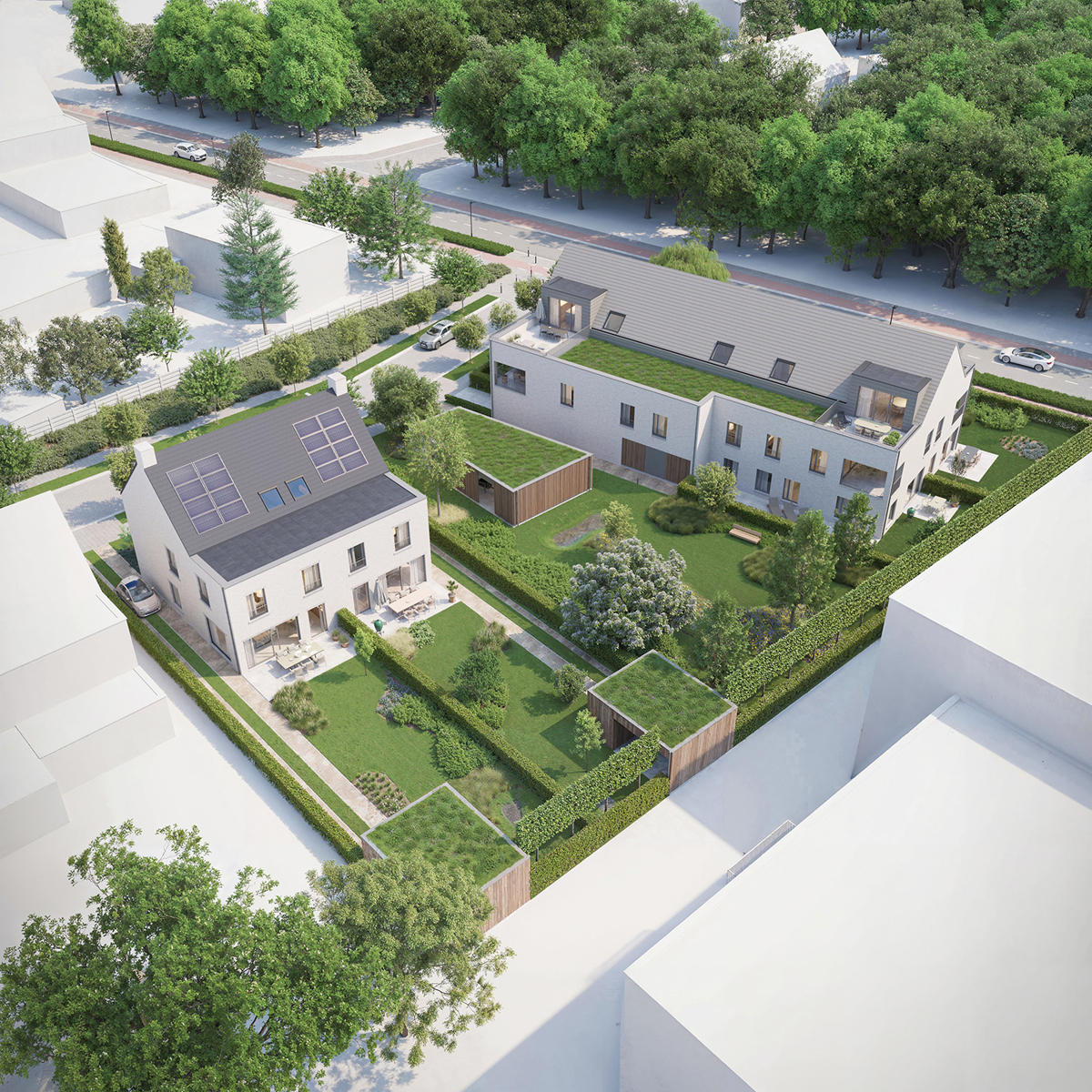 Halfopen moderne pastorijwoningen in een doodlopende straat - foto 5