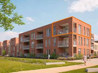 Dit 2-slaapkamerappartement op de tweede verdieping is 103 m² groot en omvat een inkom, toilet, berging, ingerichte badkamer, 2 slaapkamers, open leefruimte met keuken en 2 terrassen. Het wordt verwarmd met vloerverwarming en warmtepomp. Bij elk app. hoort een vaste parkeerplaats en berging in <em><span>de</span></em> ondergrondse parking.<br />Geïnteresseerd? Neem contact op via 03 808 43 94 of info@matexi.be.<br /> 