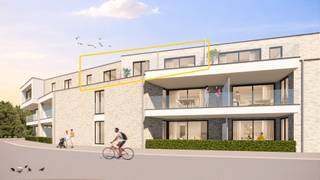 APPARTEMENT 2.4 (Verdieping 2)<br />- Opp. app.: 100 m²<br />- Terras voorzijde: 21 m²<br /><br />INDELING:<br />Gemeenschappelijke inkomhal met lift en trap. Passerel.<br />Inkomhal, ruime woonkamer met open keuken met aangrenzende berging/wasplaats, ruim terras (21 m²), 2 slaapkamers, badkamer en apart toilet.<br /><br />BIJKOMENDE INFO:<br />- Warmtepomp L/W met vloerverwarming- en koeling.<br />- Performant ventilatiesysteem voor een aangenaam binnenklimaat.<br />- Zonnepanelen.<br />- Lift aanwezig.<br />- Topligging vlakbij het centrum.<br />- Afwerking naar eigen smaak volgens lastenboek.<br />- Bij ieder appartement dient een inpandige parking met kelderberging naar keuze te worden aangekocht. De prijs voor een parking met bijhorende berging bedraagt € 22.000,-.<br />- Dit project komt in aanmerking voor de toepassing van het verlaagde BTW-tarief van 6% voor wie aan de wettelijke voorwaarden voldoet. Ook investeerders kunnen van deze aantrekkelijke maatregel genieten.<br /><br />INFORMEER NAAR DE VERKOOPSBROCHURE OP ONS KANTOOR.