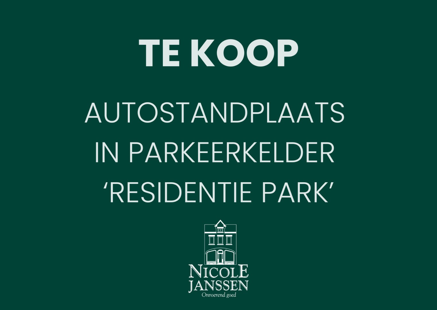 Een open autostandplaats genummerd 48 in de ondergrondse parkeerkelder van Residentie Park. Uitstekende ligging in het centrum van Maaseik.