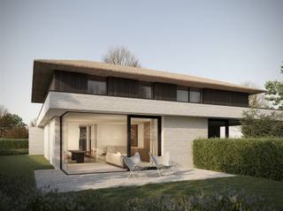 Twee voldoende ruime woningen die gezelligheid en sfeer uitstralen.Wat gebouwd wordt moet mooi zijn. Twee-onder-één-dak woningen met karaktervolle elementen. Een intieme leefomgeving en comfortabele elegantie.Architectuur en afwerking.Ontworpen door gekend bureau CAS architecten. Een divers en dynamisch bureau dat staat voor architectuur waarbij vorm, context en beleving hand in hand gaan. Op zoek naar balans en juiste verhoudingen zijn ruimtegevoel, lichtinval en doorzichten essentieel.In samenwerking met onze vaste aannemers zullen exterieur en interieur zij aan zij gaan. Door steeds onze lat hoog te leggen ligt onze ‘standaard’ boven standaard. De focus leggen we op een hoge woonkwaliteit met een uitzonderlijke afwerkingsgraad, van een totaal afgewerkte oprit met aangelegde tuin tot het stenen blad op jouw keukenaanrecht. Het bosrijke Haasdonk.Gelegen in dé Stuurstraat met verschillende delicatessezaken, winkels, scholen en sportgelegenheden, wandel- en fietsroutes op zeer korte afstand. Een uitstekende bereikbaarheid naar Gent en Antwerpen via de E17.Gezelligheid en sfeer.Karaktervolle architectuur in een intieme leefomgeving. U betreedt woning lot 11 langsheen de tuinmuur. Logischerwijs komt u terecht in de inkomhal met gastentoilet en vestiairemogelijkheden. De berging en de fietsenstalling zijn voldoende ruim en bieden heel wat opslagruimte. Eens in de open keuken en eetplaats heeft u zicht op de zijtuin. Een zeer open keukenruimte die u met de nodige eigenheid kan ontwerpen. De zitruimte heeft zicht op de groene achtertuin die toegankelijk is via kamerhoge en glas-op-glas gelijmde raampartijen. Rustig en comfortabel.De nachthal op de eerste verdieping geeft toegang tot vijf verschillende ruimtes. Drie fijne slaapkamers, waarvan één master bedroom met directe toegang naar de private badkamer. Verder is er nog een tweede badkamer en een apart toilet. Duurzaam en energie-efficiënt wonen.Twee woningen uitgerust met verschillende moderne technieken met het oog op de toekomst. Beide woningen worden uitgerust met een lucht-water warmtepomp, vloerverwarming en koeling, een ventilatiesysteem type D en zonnepanelen.Oor naar het ganse verhaal van Project Two-H? Spreek af met de gepassioneerde bestuurder om de plannen, de alleszeggende maquette en het lastenboek in te kijken. info@dmbuild.be+32 (0)473 37 05 69www.dmbuild.be