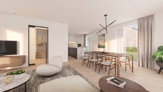Située à Cognelée, au nord de Namur, cette <strong>villa 4 façades</strong> propose un cadre de vie contemporain, lumineux et durable, au sein d’un environnement calme et verdoyant.<br /><strong>Vendu sur plan</strong>, ce lot vous offre <strong>le choix des finitions</strong> (cuisine, sols, sanitaires, carrelages…) pour façonner un intérieur à votre image.
<ul>
<li><span><strong>Séjour lumineux</strong></span></li>
<li><span><strong>Cuisine ouverte</strong></span></li>
<li><span>Hall d’entrée, <strong>WC séparé</strong>, <strong>débarras / local technique</strong>.</span></li>
<li><span><strong>3 chambres</strong> </span></li>
<li><span><strong>Deux salles d’eau</strong> + <strong>WC séparé</strong></span></li>
<li><span><strong>Grenier aménageable</strong> (permettant l’<strong>aménagement</strong> en <strong>4</strong><strong>ᵉ chambre</strong>, <strong>bureau</strong> ou <strong>salle de jeux</strong>)</span></li>
</ul>
<strong>Équipements & performance énergétique (QZEN)</strong>
<ul>
<li><span>Habitat <strong>Quasi Zéro Énergie</strong> : PEB A/A+</span></li>
<li><span><strong>Pompe à chaleur air/eau</strong> (chauffage + eau chaude)</span></li>
<li><span><strong>Chauffage par le sol</strong> au rez <strong>et</strong> à l’étage</span></li>
<li><span><strong>Ventilation double flux</strong></span></li>
<li><span><strong>Panneaux photovoltaïques inclus</strong></span></li>
<li><span><strong>Citerne d’eau de pluie 10.000 L</strong></span></li>
</ul>
<br /><strong>Un cadre de vie idéal à Cognelée</strong>
<ul>
<li><span>À <strong>10 minutes de Namur</strong> : commerces, écoles, universités, culture, gare. </span></li>
<li><span>Connexions rapides <strong>E411 – E42</strong> (échangeur de Daussoulx) et <strong>arrêt de bus en face du projet</strong>. </span></li>
<li><span>Quartier résidentiel paisible, verdure et vues dégagées sur les champs.</span></li>
</ul>
<br /><strong>Prix hors frais et hors TVA</strong> – <strong>prix fixe non révisable dès signature du compromis</strong>)<br /><br /><strong>Intéressé(e) ?</strong><br />Contactez‑nous pour recevoir les plans, discuter des options ou planifier un rendez‑vous :<br />📞 <strong>010 812 621</strong><br />📩 <strong>info@durabrik.be</strong><br /><br /><em>Les images et surfaces sont indicatives.</em>
