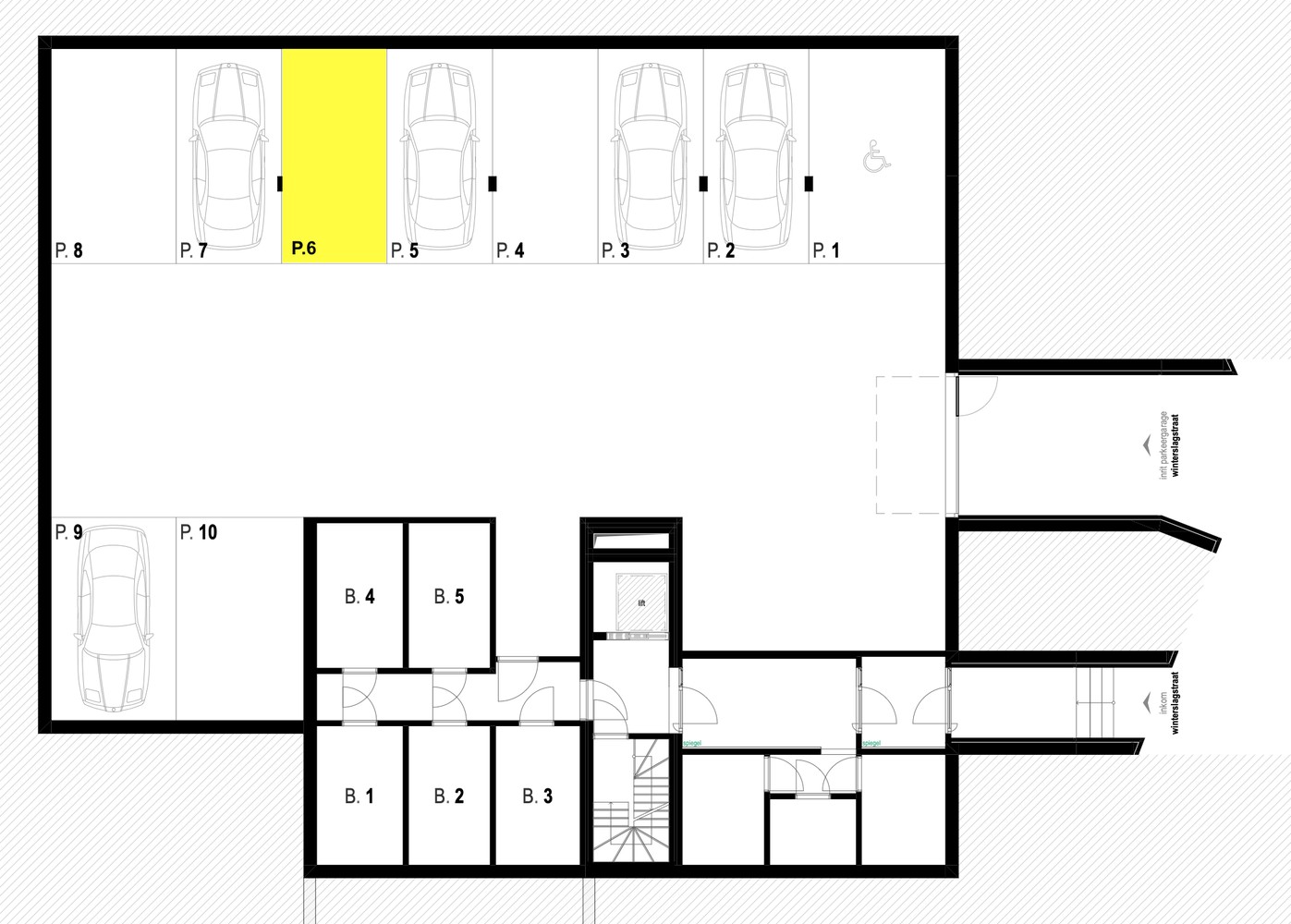 Genk, Winterslagstraat 85: Gelijkvloerse autostaanplaats in Residentie "De Groene Heuvel" - foto 2