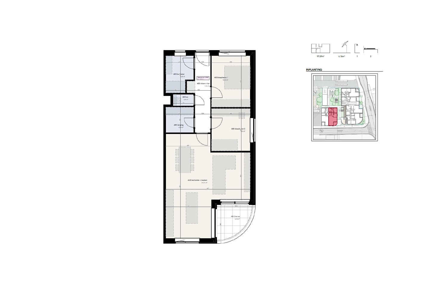 Appartement met 2 slaapkamers - foto 3