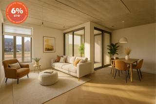 <p>Voor meer info contacteer steven@copandi.be of 0498 61 58 86<br /><br />Gelijkvloers appartement met 2 slpkms, gelegen aan de Leuvense Vaart en dus de ideale uitvalsbasis . Zowel centrum Mechelen, station als scholen bevinden zich allemaal op wandelafstand.<br /><br />Het appartement maakt deel uit van het project Maarten (site oud ziekenhuis Leopoldstraat) en zal rond 2e kwartaal 2026 opgeleverd worden. <br /><br />Deze aankoop komt in aanmerking voor 6% BTW indien u aan de voorwaarden voldoet.<br /><br />Parkeren kan in de ondergrondse parking, waar u een staanplaats dient aan te kopen (26.500 euro) en optioneel een berging.<br /><br />Het appartement wordt volledig afgewerkt opgeleverd en beschikt over een E-peil < 30, vloerverwarming, warmtepomp, ventilatiesysteem, enz waarbij u gegarandeerd bent van alle moderne comfort en energiezuinigheid.<br /><br />Het appartement is gesitueerd in een kleinschalig gebouw van 6 appartementen en bevindt zich op het gelijkvloers. Zowel vanuit de leefruimte als vanop het aangenaam west-georiënteerd terras heeft u een mooi en open zicht op de Vaart.<br /><br />Indeling : <br />Inkomhal, 2 slaapkamers, badkamer, apart toilet, leefruimte met open keuken, eet- en zitgedeelte.<br /><br />Het grondaandeel van dit appartement bedraagt 121.000 euro (hierop betaalt u 12% registratierechten) en het constructieaandeel is 339.000 euro (hierop betaalt u 6% of 21% BTW afhankelijk van uw situatie).</p>