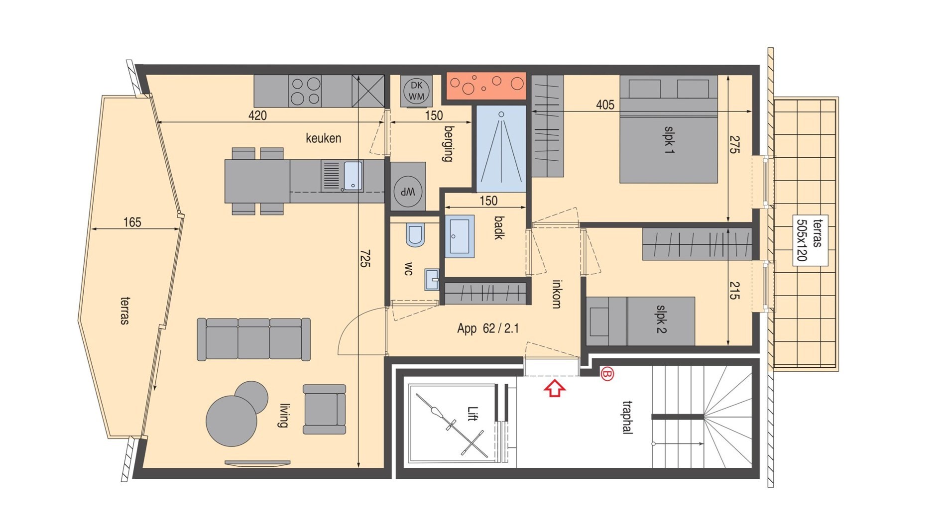 Res. "Finion": 2 slaapkamer appartement met terras - foto 4