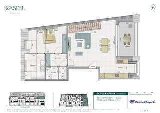 <p>Ontdek <strong>Residentie "</strong><b>CASTEL"</b>, een kleinschalig en stijlvol nieuwbouwproject in het hart van Kasterlee. <br /><br />Onder de kerktoren en op wandelafstand van winkels, horeca en dorpsvoorzieningen is het hier genieten van comfortabel wonen met alles vlakbij. <br />Het project omvat <strong>9 energiezuinige appartementen</strong> met 1, 2 of 3 slaapkamers, waaronder ruime duplexappartementen, en <strong>2 casco handelsruimtes</strong> op het gelijkvloers.<br />Dankzij de hoogwaardige afwerking, veel lichtinval, E-peil E20, zonnepanelen, warmtepompen, vloerverwarming én vloerkoeling is residentie Castel helemaal klaar voor de toekomst. <br />De centrale ligging combineert dorpsgezelligheid met vlotte verbindingen richting Geel, Turnhout en Herentals, én natuur in de onmiddellijke omgeving.<br /><br /><strong>APPARTEMENT </strong>9 is een duplexappartement en situeert zich op de 2de en 3de verdieping. Het heeft een bruto bewoonbare oppervlakte van 142,28m². Het omvat o.a. 3 slaapkamers en een terras van 8,70m².<br /><br />Privé parkeerplaatsen, carports & bergingen zijn beschikbaar en zijn bij aan te kopen tegen meerprijs.<br />Parkeerplaats: 8.000€ - 10.000€<br />Carports: 14.900€<br />Berging: 5.400€ - 7.400€<br /><br />De fotorealistische beelden geven een weergave van een mogelijke inrichting - hier kunnen evenwel geen rechten uit geput worden.</p>
<p><strong>Castel: centraal, duurzaam en zorgeloos wonen in Kasterlee.</strong></p>