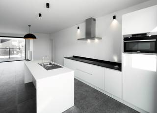 Groot energiezuinig appartement bestaande uit een inkomhall, living, ingerichte keuken, binnenberging, 3 slaapkamers, 2 badkamers, terras...