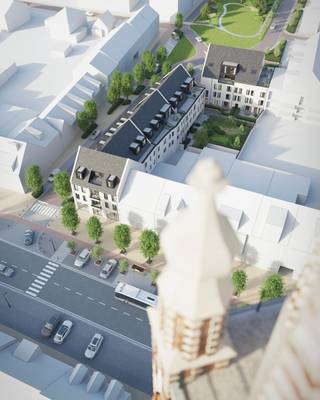 <strong>EXCLUSIEF NIEUWBOUWPROJECT 'DE TRAM' - 23 LUXUEUZE BEN-APPARTEMENTEN EN 4 HANDELSPANDEN.</strong><br /><br />Een duurzaam nieuwbouwproject zal gebouwd worden op de hoek van de Vrijheid en de Gravin Elisabethlaan te Hoogstraten bestaande uit 23 BEN-appartementen en 4 commerciële handelsruimtes. Ondergronds is er een parkeergarage voorzien van autostaanplaatsen, fietsstaanplaatsen en private bergingen. Bovengronds worden nog enkele parkeerplaatsen en fietsstaanplaatsen aangelegd. <br /><br />Dit unieke project wordt voor de toekomstige bewoners gerealiseerd op een zeer centrale locatie in het bruisende Hoogstraten op wandelafstand van de nodige voorzieningen. <span>De stijlvolle en tijdloze architectuur in combinatie met de strategische ligging verzekeren een aangenaam wooncomfort en een duurzame investering op lange termijn.</span><br /><br />Alle appartementen worden volledig afgewerkt opgeleverd en worden gebouwd met kwaliteitsvolle materialen om garant te staan voor een hoogwaardige afwerking.<br /><br />Het volledige project wordt gebouwd volgens de BEN-norm. BEN staat voor Bijna Energie Neutraal waarbij een E-peil van 30 of lager gerealiseerd wordt.<br /><br /><span>De appartementen worden allen praktisch ingedeeld waarbij ruime budgetten zijn voorzien om uw appartement naar eigen smaak af te werken. </span><br /><br /><span><strong>BIJZONDERHEDEN</strong></span><br /><span>Vloerverwarming. Warmtepomp. Aluminium schrijnwerk. Dubbele isolerende beglazing. <br />Ventilatiesysteem type-D. Zonnepanelen aanwezig. Lift aanwezig.</span><br /><br /><span>Bij een tijdige aankoop heeft u de mogelijkheid het appartement af te werken volgens uw eigen smaak en wensen.</span><br /><span>Tijdens de volledige realisatie van het project kan u rekenen op een persoonlijke begeleiding door de ontwikkelaar en een transparante en open communicatie.</span><br /><br /><span>Plannen, prijzen en lastenboek zijn te bekomen op kantoor.</span><br /><span>Contacteer ons voor meer informatie!</span>