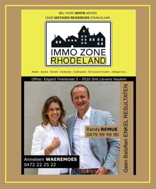 <p><span><span>Alweer VERKOCHT op 1e BEZOEKDAG. Contacteer RANDY REMUE 0479/99.99.90 als u ook op 1 DAG wil verkopen.</span></span></p><p>"ABSOLUTE TOPPER" - Afspraak ENIGE BEZOEKDAG ENKEL telefonisch via Randy Remue of Anneleen Waeremoes op 0479/99. 99. 90, meer info via Facebook "Remue Randy" - LIKE de pagina en blijf op de hoogte van alle nieuwe woningen. De stukken van de woning zijn te consulteren via www.immo-zone.be. Deze op te frissen halfopen woning vinden we terug te Wettersesteenweg 20, Sint-Lievens-Houtem. Indeling: Op het gelijkvloers begeven we ons via de ruime inkomhal links naar leefruimte voorzien van zithoek en eetplaats en omgeven door ramen. Aansluitend is er de keuken met in het verlengde de berging en vervolgens de 1e badkamer. Vanuit de leefruimte is er toegang tot de overdekte veranda. Via de vaste trap in de inkomhal begeven we ons naar het 1e verdiep. Daar treffen we de 1e slaapkamer, de 2e badkamer maar ook de 2e slaapkamer of leefruimte met eigen keuken. Op het 2e verdiep treffen we de 3e slaapkamer en zolderruimte. De tuin is rechtstreeks toegankelijk via het hekje links van de woning. De woning beschikt ook over een garage en kelder. Deze woning is een ABSOLUTE TOPPER voor starters, investeerders of gezinnen. Gelegen vlakbij winkels, scholen, openbaar vervoer en op 5 km van de autosnelweg. P-score: A / G-score: A. VOOR ZEER SNELLE BESLISSERS!<br />IMMO ZONE RHODELAND RANDY REMUE - ANNELEEN WAEREMOES 0479/99. 99. 90 </p>