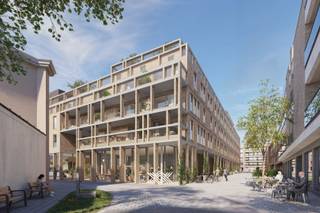 Dit tweeslaapkamerappartement van 100 m² is gelegen op het eerste verdiep en de indeling is als volgt: een inkomhal met plaats voor een vestiairekast, een lichtrijke woonkamer met open keuken, een praktische berging, een afzonderlijk toilet, twee slaapkamers en een badkamer voorzien van een inloopdouche en dubbele wastafel. Het terras heeft een oppervlakte van 20,1 m², kijkt uit over de binnentuin en is zuidwestelijk georiënteerd. <br /><br />Dit appartement bevindt zich in Stadshove,  een nieuwe en hedendaagse woonplek gelegen pal in de kern van de Stad Deinze. Gelegen te midden de Markt van Deinze, combineert Stadshove haar zeer centrale ligging met een hoogwaardige, tijdloze architectuur met alle hedendaagse wooncomfort. Het is de ideale keuze voor wie comfortabel, energiezuinig en standingvol wil wonen vlakbij alle voorzieningen.<br /><br />De appartementen binnen Stadshove zijn ontworpen met zeer veel aandacht voor uiteenlopende woonwensen. Sommige bieden een prachtig uitzicht op de levendige Markt, terwijl andere zich richten op de rust van de binnentuin en het karaktervolle oude Stadhuis. Elk appartement is met heel veel zorg vormgegeven met grote aandacht voor licht, ruimte en functionaliteit in combinatie met de meest vooruitstrevende technieken dankzij geothermische warmtepompen, vloerverwarming en -koeling en een ventilatiesysteem D met warmterecuperatie. Dit alles draagt bij aan een aangenaam, energiezuinig en gezond binnenklimaat.<br /><br />Ook op het vlak van comfort blinkt Stadshove uit. Ondergrondse autoparkeerplaatsen zijn voldoende ruim voorzien waardoor parkeren in het centrum vlot en veilig verloopt. Daarnaast is er gedacht aan extra bergruimte en fietsenstallingen, zodat bewoners over alle nodige faciliteiten op gebied van mobiliteit kunnen beschikken. Alle appartementen beschikken bovendien over voldoende ruime, privatieve buitenruimtes met aangename zichten en optimale oriëntaties. Op de dakverdieping kunnen alle bewoners daarenboven genieten van een gemeenschappelijke daktuin inclusief een patio en dakterras.<br /><br />Stadshove biedt een unieke locatie waar alle dagelijkse voorzieningen, recreatie, zorg en vrijetijdsmogelijkheden letterlijk binnen handbereik liggen. Wandel naar het recreatiegebied De Brielmeersen, ontdek de wekelijkse markt op woensdag, geniet van een fietstocht langs de Leie of het kanaal of bezoek de talrijke lokale horeca. De centrale ligging maakt het mogelijk om te genieten van het stadsleven zonder afhankelijk te zijn van je wagen.<br /><br />Ook qua bereikbaarheid scoort de locatie bijzonder sterk. Dankzij de nabijheid van de E17 zijn steden zoals Gent en Kortrijk vlot bereikbaar, terwijl het station van Deinze zich op slechts enkele minuten bevindt. Voor fietsers en wandelaars biedt de omgeving bovendien tal van aantrekkelijke routes.<br /><br />Met zijn combinatie van een hedendaagse architectuur, hoogwaardige afwerking, zorgvuldig uitgedachte indelingen, future-proof technieken en een absolute topligging is Stadshove een nieuwbouwproject voor de bevoorrechte koper. Het belooft niet alleen een aangename woonplek te zijn, maar ook een nieuwe blikvanger op de Markt van Deinze.<br /><br />Benieuwd of dit iets voor u is? Maak dan vrijblijvend uw afspraak via guillian@landbergh.be of 09 278 78 79.