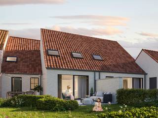 INDELING VAN DE WONING<br /><br />GELIJKVLOERS<br /><br />- Inkomhal- Gastentoilet- Leefruimte met open keuken- Trap naar boven- Berging/wasplaats- Garage<br />EERSTE VERDIEP<br /><br />- Nachthal met zolderluik- Apart toilet- Badkamer- 3 slaapkamers<br />ZOLDERVERDIEP<br /><br />- Zolderruimte<br />Afbeeldingen zijn steeds illustratief en contractueel niet bindend.<br /><br />De koper heeft deels nog inspraak in de stijl en afwerking van de woning voor zover deze zaken niet werden vastgelegd door vergunning of bestelling van materialen.<br /><br />TIP: Hoe sneller U beslist in de bouwfase, des te meer inspraak U heeft in de keuze van materialen en/of afwerking.<br /><br />ECO-uitvoering dat voldoet aan strenge energienormen.<br /><br />- Zonnepanelen- Doorgedreven isolatie- Warmtepomp i.p.v. gas- Vloerverwarming- Ventilatie D- Max. E-peil = 30- Elektriciteitsaansluiting : 3 fasen