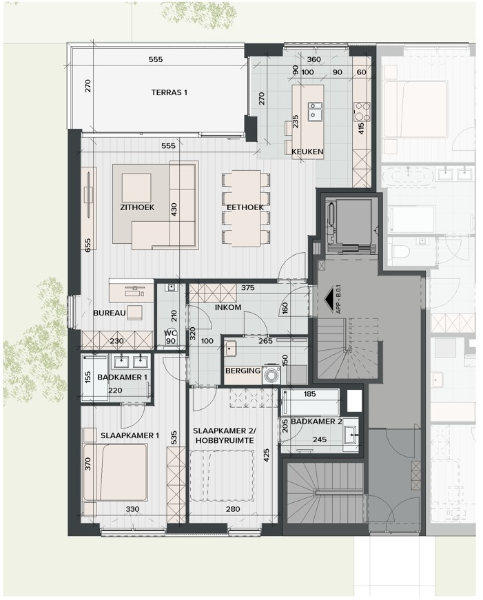 Gelijkvloersappartement met zonnig terras in Residentie Pelikaan - foto 2