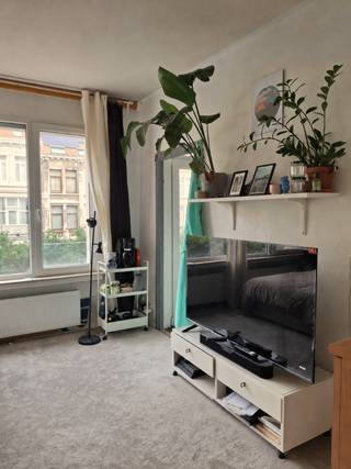 Op zoek naar een lichtrijke studio in het centrum van Antwerpen? Of denkt u aan een investering met een zeer goed rendement? Dan is deze uitstekend gelegen studio nabij het hippe Groen Kwartier en Harmoniepark zeker iets voor u! <br /><br />Gelegen op de 2de verdieping van een verzorgd gebouw met lift, geniet deze studio van een centrale ligging vlak bij het bruisende Groen Kwartier en het centrum van Antwerpen. Dankzij de tramhalte aan het einde van de straat en station Antwerpen-Berchem op slechts 600 meter, bent u steeds vlot verbonden met de rest van de stad en daarbuiten (Mobiscore 9.8/10!). <br /><br />De studio beschikt over een inkomhal met zeer ruime vestiairekast, een aangename woon- en slaapruimte met grote ramen over de volledige gevelbreedte, een keuken met elektrische kookplaat, een terrasje aan de zuid-voorgevel en annex aan de keuken, een badkamer met bad en wastafelmeubel en een afzonderlijke toiletruimte. Daarnaast beschikt u over een private kelderberging. <br /><br />De gemene delen werden de voorbije jaren volledig opgefrist met een vernieuwd dak, vernieuwde en geïsoleerde gevel en terraselementen (2025). De studio zelf werd recent opgefrist met volledig vernieuwde afvoerleidingen, nieuwe radiatoren en nieuwe ramen met dubbel glas. Bovendien beschikt de studio over een conforme elektrische keuring, is ze asbestvrij en behaalt ze een gunstig EPC-label B. <br /><br />De studio is tot op heden reeds enkele jaren verhuurd aan dezelfde persoon. <br /><br /><br />Troeven:<br />• Topligging nabij openbaar vervoer en het bruisende Groen Kwartier<br />• Mobiscore 9.8/10!<br />• Zonnige en lichtrijke studio <br />• Terras zuidgericht<br />• Instapklaar <br />• EPC B<br />• Apart toilet <br />• Private kelderberging <br />• Lift aanwezig <br />• Nieuwe ramen met dubbel glas <br />• Vernieuwde afvoeren en radiatoren <br />• Conforme elektriciteit <br />• Asbestvrij <br /> <br /> <br />Ideaal als starterswoning, voor een student/expat of als interessante toekomst-zekere investering!
