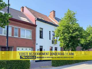 1ste bezoekdag donderdag 11 juni! Inschrijven kan via www.nobels.be onder referentienummer 4371559.VOLLEDIG GERENOVEERDE GEZINSWONING centraal...