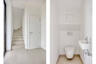 <p>Ben je op zoek naar een instapklare BEN-nieuwbouwwoning met 4 slaapkamers in Hasselt? Dan is deze stijlvolle gezinswoning in de Zestienbundersstraat zeker een bezoek waard. Op een mooi perceel van 6a83 geniet je van hedendaags wooncomfort, een hoogwaardige afwerking en een zonnige, zuidoostgerichte tuin.</p><p>De moderne architectuur met plat dak, warme gevelsteen en grote raampartijen zorgt voor een tijdloze uitstraling en een aangename, natuurlijke lichtinval in elke ruimte. De woning werd volledig afgewerkt én geschilderd, waardoor je zonder extra zorgen meteen kunt verhuizen.</p><p>Op het gelijkvloers kom je binnen in een ruime inkomhal die toegang geeft tot de lichtrijke leefruimte. Dankzij de grote ramen staan binnen en buiten mooi met elkaar in verbinding. De open keuken vormt het hart van de woning en sluit naadloos aan op de leefruimte. Verder beschik je over een praktische berging en een inpandige garage die plaats biedt voor een wagen en extra opslagruimte.</p><p>Op de verdieping bevinden zich vier volwaardige slaapkamers, ideaal voor een gezin, een thuiskantoor of hobbyruimte. De stijlvolle badkamer is volledig betegeld en uitgerust met een ligbad, een aparte douche en een dubbele wastafel.</p><p>Ook de buitenruimte is volledig afgewerkt. De zuidoostgerichte tuin beschikt over een aangelegd terras, een ingezaaid gazon, een omheining en hagen die voor extra privacy zorgen. Hier geniet je van zonnige momenten met familie en vrienden of kunnen kinderen veilig spelen.</p><p>Deze woning voldoet aan de nieuwste energienormen en biedt een bijzonder laag energieverbruik dankzij de warmtepomp, het ventilatiesysteem D, de hoogwaardige isolatie en het zeer gunstige E-peil. Dat resulteert niet alleen in lagere energiekosten, maar ook in een duurzaam en comfortabel woonklimaat. Bovendien voldoet de woning aan de BEN-normen.</p><p>De Zestienbundersstraat bevindt zich in een rustige en residentiële buurt van Hasselt, omringd door groen. Scholen, winkels, openbaar vervoer en recreatiemogelijkheden bevinden zich op korte afstand. Ook het bruisende stadscentrum van Hasselt en de belangrijkste verbindingswegen zijn vlot bereikbaar, waardoor je geniet van een ideale combinatie van rust en bereikbaarheid.</p><p>Voor kopers die voldoen aan de wettelijke voorwaarden is bovendien het verlaagde btw-tarief van 6% mogelijk, wat deze kwalitatieve nieuwbouwwoning extra interessant maakt.</p><p>Wil je deze energiezuinige nieuwbouwwoning zelf ontdekken? Neem gerust contact met ons op voor meer informatie of een bezoek ter plaatse.</p>