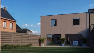 <p>Een kwalitatieve en energiezuinige nieuwbouwwoning, vlak bij het centrum van Zele. Gebouwd in strakke maar toch hedendaagse stijl. De woning heeft een inkomhal voorzien van een gastentoilet. Leefruimte met salon en eetplaats die overgaat in een open keuken met zicht op terras/tuin. Vooraan in nog een aparte bureauruimte en naast de keuken nog een aparte berging. Op de eerste verdieping zijn er 3 slaapkamers waarvan de masterbedroom een aparte dressing heeft. Badkamer en apart toilet. De woning heeft een aparte garage. <br />De woning wordt uitgevoerd in een roodbruine gevelsteen en afgewerkt met donker ramen en deuren. <br />De woning wordt casco afgewerkt maar kan op verzoek volledig naar smaak afgewerkt worden. Zo kan u uw persoonlijke ‘toets’ geven. De ideale ligging qua bereikbaarheid met de wagen of met de fiets sta je op 5 minuten op de markt, zowel naar het centrum, scholen en winkels in de directe nabijheid, alsook naar N47 of E17. Bushalte is vlakbij. Vraagprijs exclusief BTW en excl. notariskosten (excl. eventuele registratiekosten). Aarzel niet en neem vrijblijvend contact op!</p>