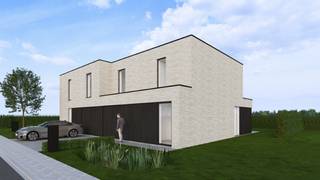 <p><span>indeling van woning</span></p>
<h3><span>gelijkvloers</span></h3>
<span>De woonkamer, eetplaats en keuken vormen één open geheel, waarbij de eetruimte rechtsreeks aansluit op het terras en de tuin. Daarnaast beschikt de gelijkvloerse verdieping over een inpandige garage, wat zorgt voor extra comfort en opbergruimte.</span>
<h3><span>eerste verdieping</span></h3>
<p>— 3 ruime slaapkamers </p>
<p>— badkamer met ligbad en inloopdouche</p>
— een apart toilet
<h3><span>duurzaamheid en energie</span></h3>
Bij het ontwerp stonden energie-efficiëntie en wooncomfort centraal.<br />De woning is uitgerust met:<br />— zonnepanelen<br />— balansventilatie met warmterecuperatie
<h3><span>afwerking en prijs</span></h3>
- Voor dit lot is de funderingsplaat reeds voorzien en is er een woningontwerp ter beschikking. Dit betekent: sneller starten met bouwen én minder voorbereidingskosten.<br />- De vermelde prijs betreft de volledig afgewerkte woning (zonder aanleg tuin en terras) exclusief btw en verkoopkosten.