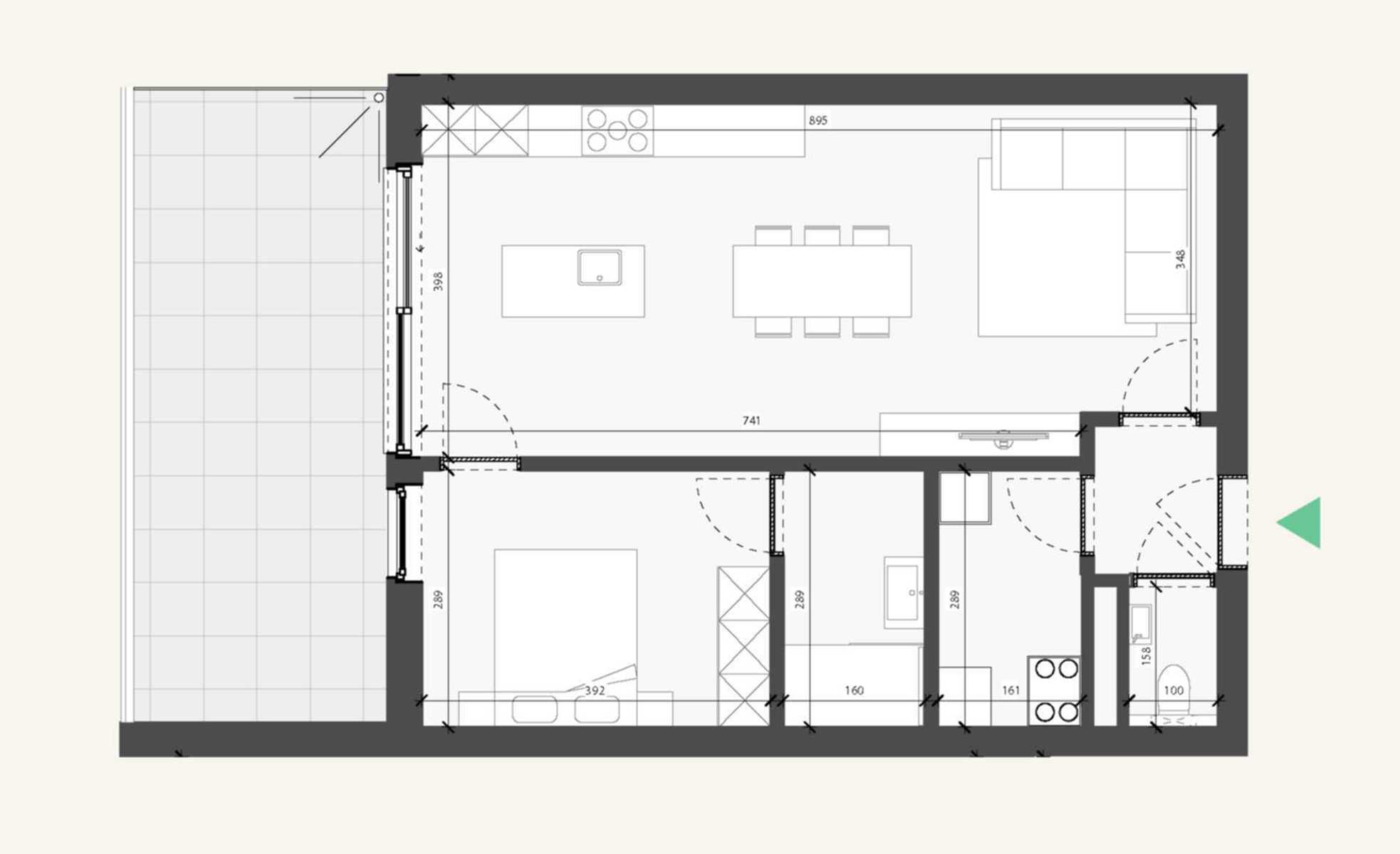 2.2 Appartement op de 2de verdieping met 1 slaapkamer - foto 4