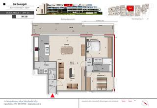 Dit appartement op de derde verdieping biedt 100,80m² bewoonbare oppervlakte en een terras van 23,37m². Daarnaast kan er nog een garage of...