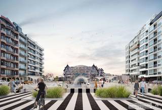 Garage "MATUVU" onder het nieuwe Albertplein te Knokke-Zoute...Via de inrit van de nieuwe residentie ONE CARLTON bereikt u de ondergrondse parking...