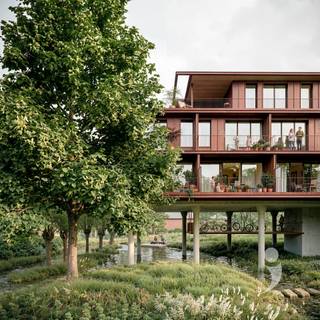 <p><span>De duplexappartementen combineren de ruimte van een woning met het onderhoudsgemak van een kleinschalig appartementsgebouw. Door de indeling over twee verdiepingen ontstaat een natuurlijke scheiding tussen wonen en slapen, waardoor elke ruimte haar eigen functie krijgt. Grote raampartijen zorgen voor een constante verbinding met het omliggende groen en laten het daglicht diep in de leefruimtes binnenvallen.</span></p><p><span> </span></p><p><span>De leefruimte sluit rechtstreeks aan op een royaal terras van 22m², afgewerkt met duurzame houten planken. Dankzij de grote schuiframen en de bijna drempelloze overgang vormt het terras een volwaardig verlengstuk van de woning. Of u nu geniet van een rustige ochtend of een lange zomeravond, het omliggende landschap blijft steeds het decor.</span></p><p><span> </span></p><p><span>Ook binnen werd gekozen voor materialen die jarenlang mooi blijven. In de leefruimtes en slaapkamers ligt een verlijmde meerlaagse parketvloer met een 3 mm eiken toplaag, terwijl de badkamers worden afgewerkt met keramische vloertegels van 60 x 60 cm en wandtegels van 30 x 60 cm. De keuken wordt volledig uitgerust met kwalitatieve inbouwtoestellen en kan, samen met de afwerking, verder afgestemd worden op uw persoonlijke smaak.</span></p><p><span> </span></p><p><span>Achter de architectuur schuilt bovendien een toekomstgericht technisch concept. Een individuele lucht-waterwarmtepomp, vloerverwarming, ventilatiesysteem D met warmteterugwinning en hoogisolerende beglazing zorgen voor een aangenaam binnenklimaat en een laag energieverbruik, zonder in te boeten op comfort.</span></p><p><span> </span></p><p><span>De duplexen van The Canopy zijn er voor wie de ruimte van een woning zoekt, maar bewust kiest voor de rust, architectuur en unieke ligging van een kleinschalig project.</span></p>