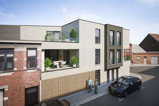 Residentie Hoekzicht is een kleinschalig nieuwbouwproject bestaande uit 3 ruime 2-slaapkamerappartementen, centraal gelegen in het centrum van Turnhout met winkels, horeca, scholen… op wandelafstand. Dit project voldoet aan alle hedendaagse normen door de aanwezigheid van individuele zonnepanelen, lucht-water warmtepompen en vloerverwarming, Met een maximaal E-peil van 10 zijn deze BEN-appartementen volledig future proof. De verkoop geschiedt onder de bescherming van de Wet Breyne.<br /><br />Appartement 1 bevindt zich op het gelijkvloers en heeft een oppervlakte van 99,70 m². Het beschikt over een open ingerichte keuken, 2 slaapkamers en een terras van 13,47m² welk zich bevindt op de eerste verdieping, te bereiken via een privé-trap.